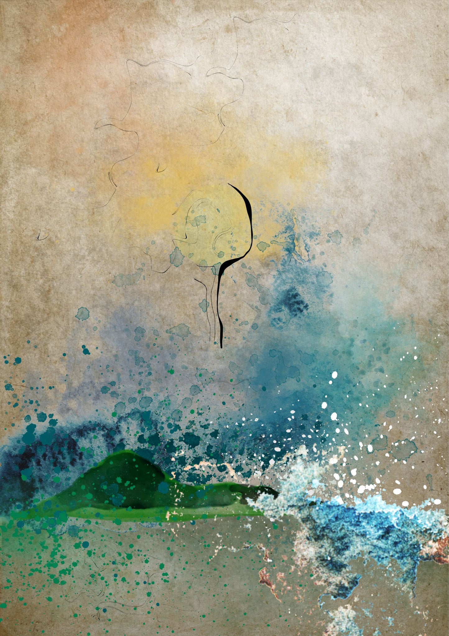 Even In The Pouring Rain Contemporary Giclee Art Print